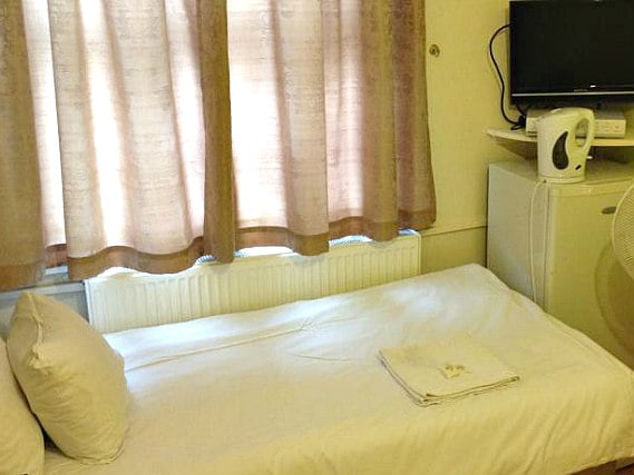 A typical single room at City View Hotel Roman Road