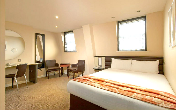 A comfortable double room at Corus Hotel Hyde Park