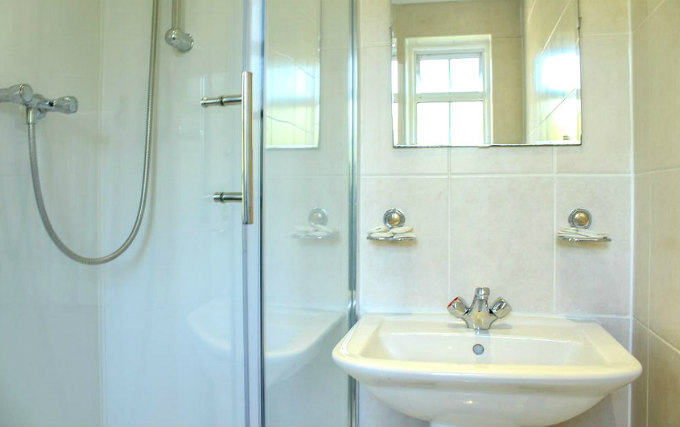 A typical shower system at Heathrow Lodge