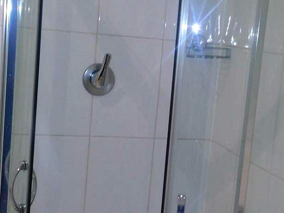 A typical shower system at Arriva Hotel