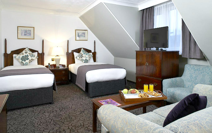 A twin room at Copthorne Gatwick Hotel