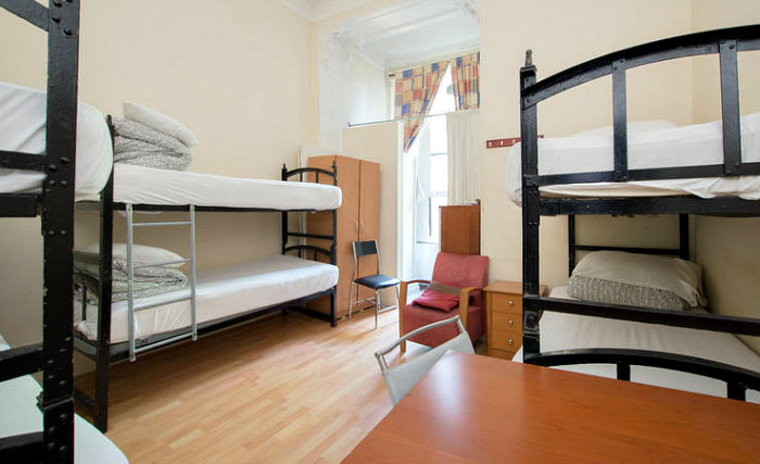 A bright and spacious twin room at Central Hostel