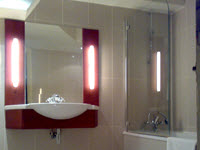 The bathrooms are chic and modern Bathroom