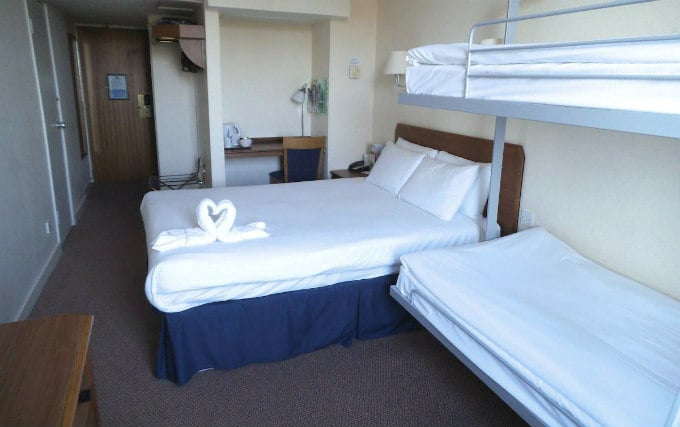 A typical quad room at Airport Inn Gatwick