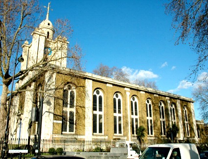 Bethnal Green Gardens and Chuch of St John, London
