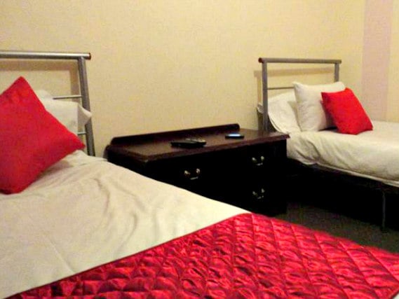 A twin room at City View Hotel London