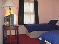 A twin room at City View Hotel London