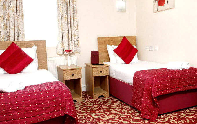 A twin room at Conifers Guest House