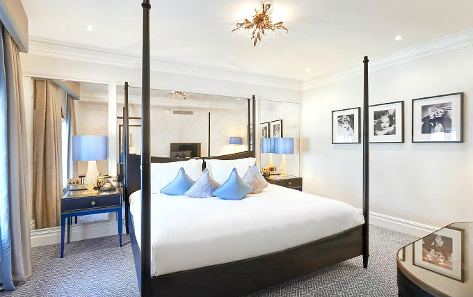 A comfortable double room at The Waldorf Hilton London