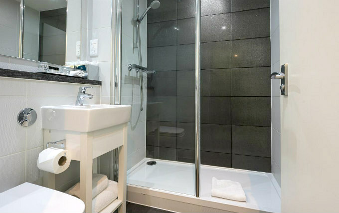 A typical shower system at Bromley Court Hotel