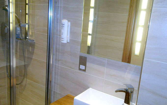 A typical shower system at Comfort Inn Hyde Park