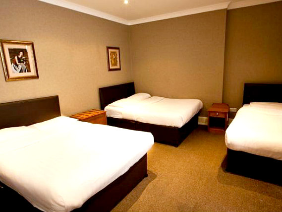 Quad rooms at Newham Hotel are the ideal choice for groups of friends or families
