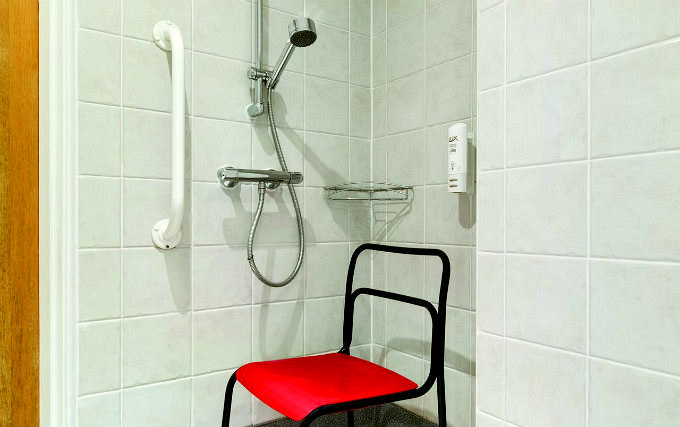 A typical shower system at Waterloo Hub Hotel & Suites