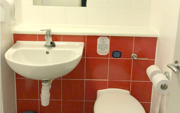 A typical bathroom at Travelodge Covent Garden