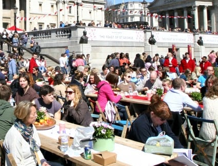 Feast of St George in Trafalgar Square, London