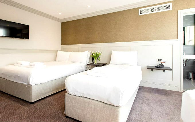 A typical triple room at Mowbray Court Hotel