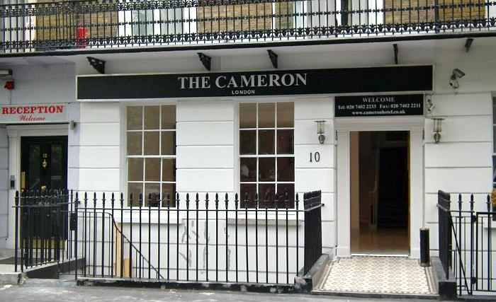 The exterior of Cameron Hotel London
