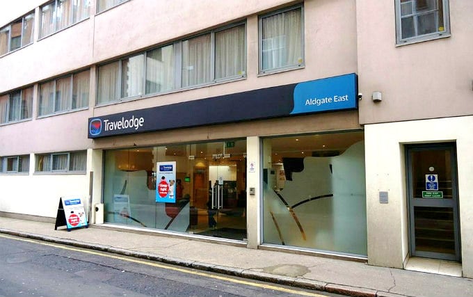 The exterior of Travelodge London Central Aldgate East Hotel