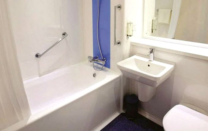 A typical bathroom at Travelodge London Central Aldgate East Hotel