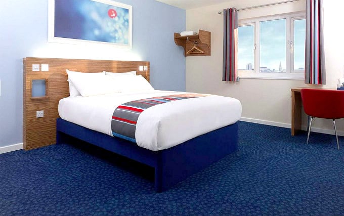A double room at Travelodge London Central Aldgate East Hotel