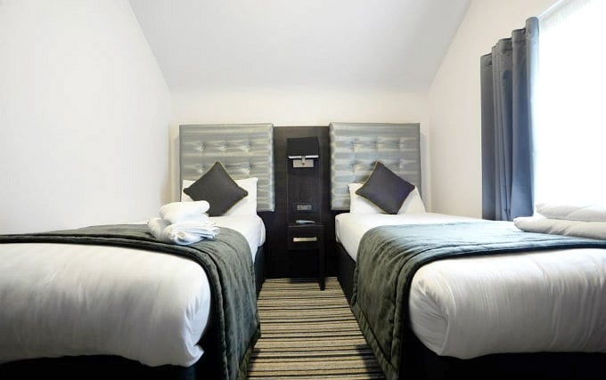 A typical twin room at The Pack and Carriage Bar and Rooms
