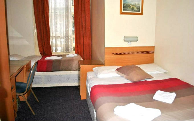 A typical double room at Guilford Hotel