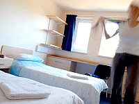 A typical twin room at Harrow Hall
