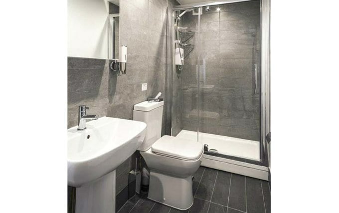 A typical shower system at Smart Stay Swiss Cottage