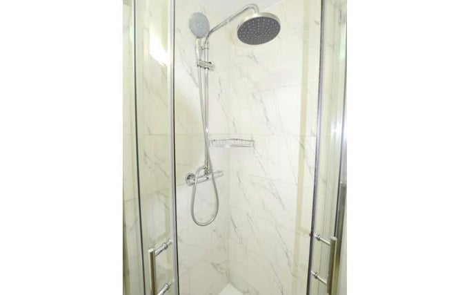A typical shower system at PremierLux Serviced Apartments
