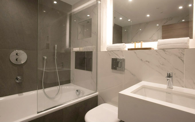 A typical shower system at Merit Kensington Hotel