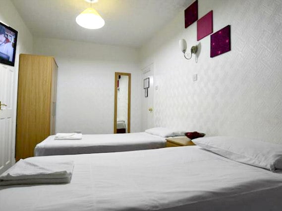 A twin room at The Park Hotel Ilford