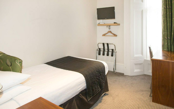 A typical single room at Kensington Garden Hotel