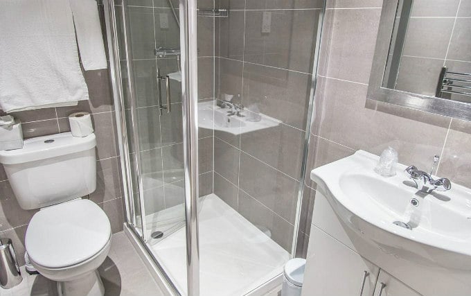 A typical shower system at Kensington Garden Hotel