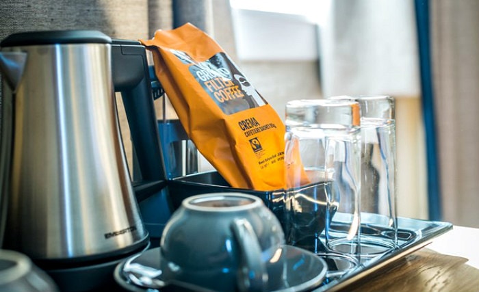 Enjoy a hot drink thanks to the tea/coffee making facilities in your room