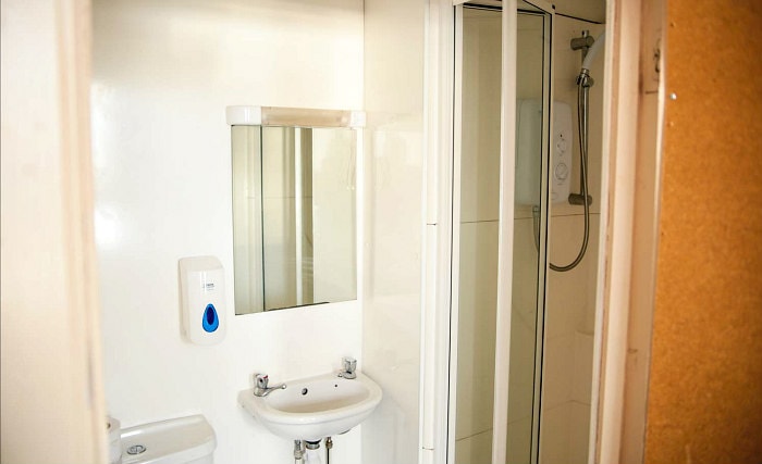 A typical shower system at St Christophers Inn Edinburgh