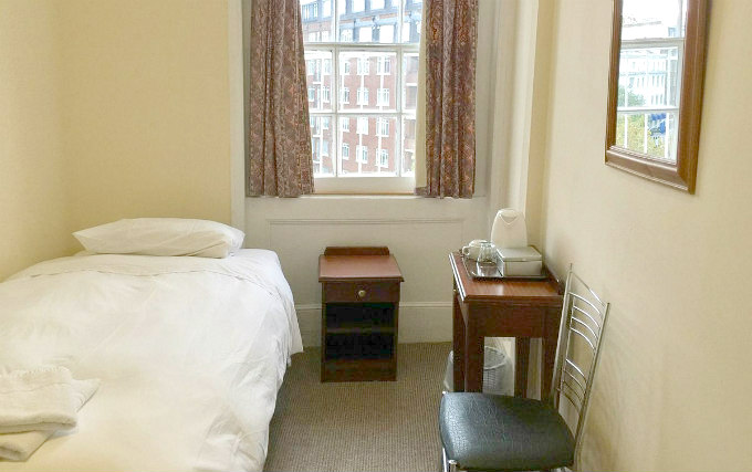 A single room at Andrews House Hotel