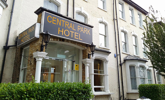 An exterior view of Central Park Hotel