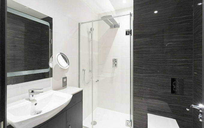 A typical shower system at Royal Court Apartments