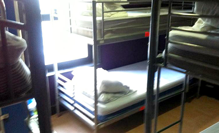 A typical dorm room at Phoenix Hostel London