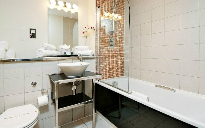A typical bathroom at Grand Plaza Serviced Apartments