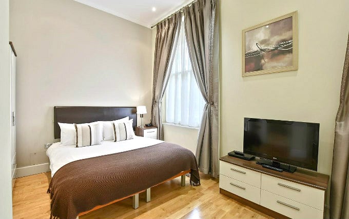 A typical double room at Somerset Princes Square Apartments
