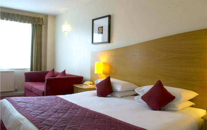 A comfortable double room at Kensington Court Hotel