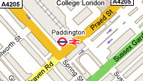 Map of Paddington, London