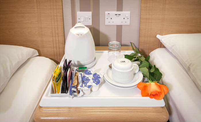 Enjoy a hot drink thanks to the tea/coffee making facilities in your room at Fairway Hotel London
