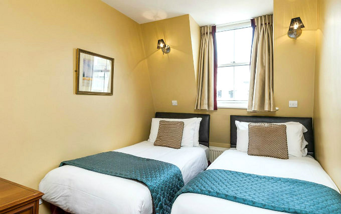 A typical twin room at Crownwall Hotel