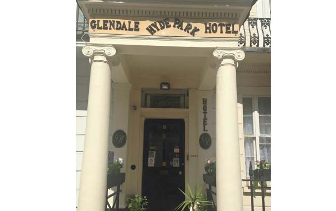 An exterior view of Glendale Hyde Park Hotel