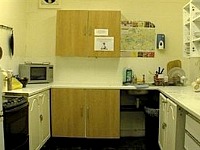 The Kitchen area at London Eye Hostel