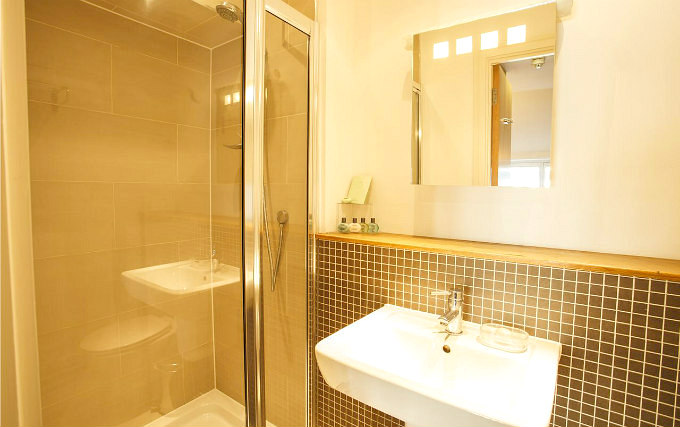 A typical shower system at Cleveland Hotel London