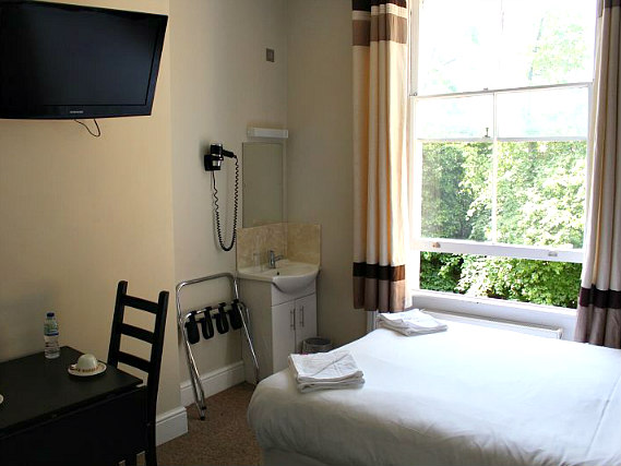 Ein Doppelzimmer im Sara Hotel London