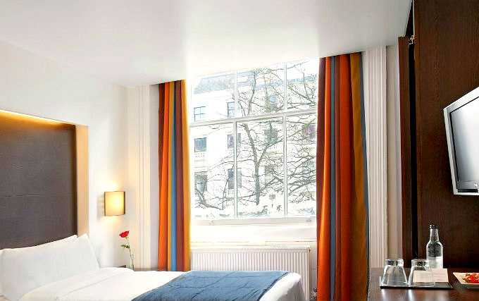 A typical single room at Caesar Hotel London